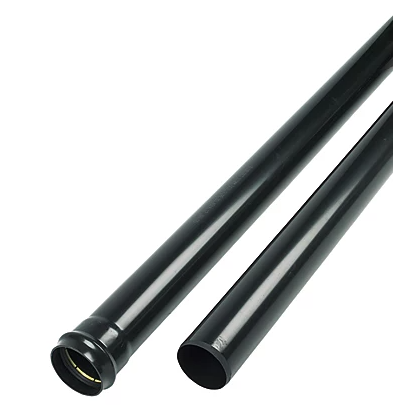 FloPlast Push-Fit Single Socket Soil Pipe Black 110mm x 3m Soil waste pipe 110mm 3m