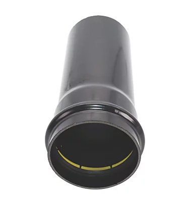 FloPlast Push-Fit Single Socket Soil Pipe Black 110mm x 3m Soil waste pipe 110mm 3m