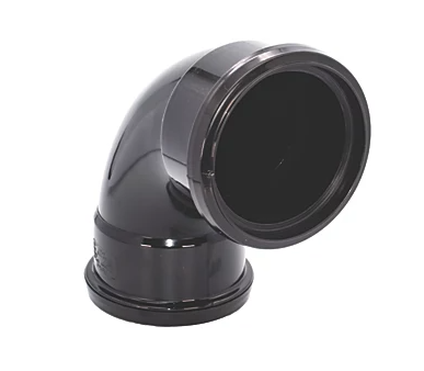 FloPlast Push-Fit 92.5&deg; Double Socket Bend Black 110mm Soil pipe double socket 90 bend