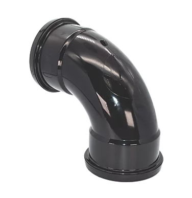 FloPlast Push-Fit 92.5&deg; Double Socket Bend Black 110mm Soil pipe double socket 90 bend