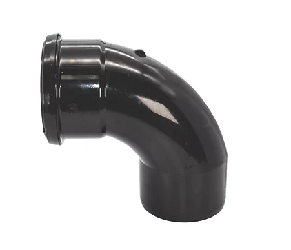 FloPlast Push-Fit 92.5&deg; Single Socket Bend Black 110mm Soil pipe single socket 90