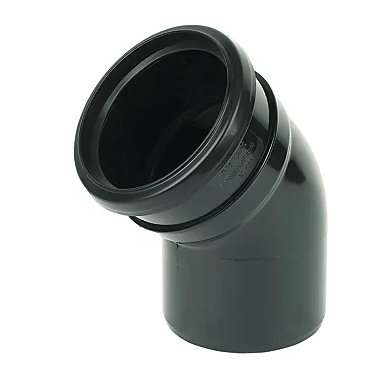 FloPlast Push-Fit 135&deg; Single Socket Bend Black 110mm 