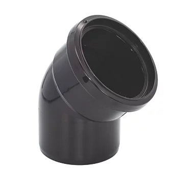 FloPlast Push-Fit 135&deg; Single Socket Bend Black 110mm 
