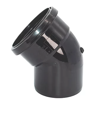 FloPlast Push-Fit 135&deg; Single Socket Bend Black 110mm 