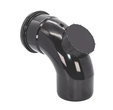 FloPlast Push-Fit -Boss 92.5&deg; Single Socket Access Bend Black 110mm ss access 90 bend