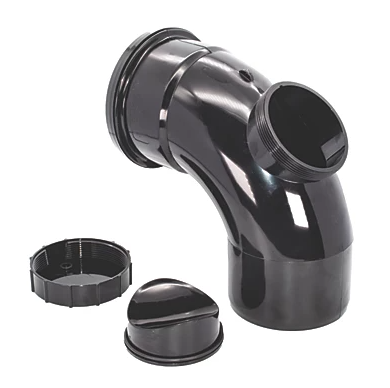 FloPlast Push-Fit -Boss 92.5&deg; Single Socket Access Bend Black 110mm ss access 90 bend