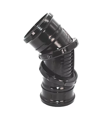 FloPlast Push-Fit 0-90&deg; Double Socket Adjustable Bend Black 110mm Adjustable 90 bend soil pipe