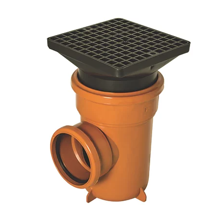 FloPlast Push-Fit Single Socket Square Grid Bottle Gully 110mm Square grid bottle gully SS