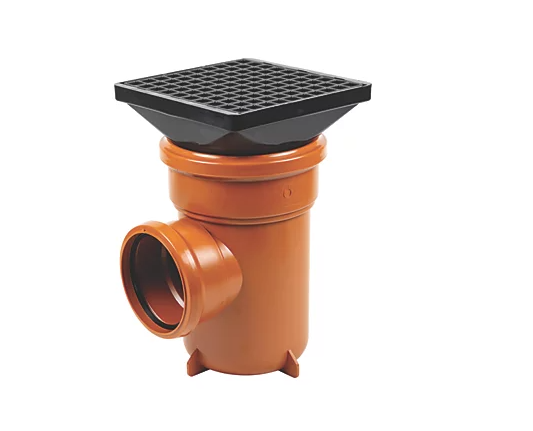 FloPlast Push-Fit Single Socket Square Grid Bottle Gully 110mm Square grid bottle gully SS