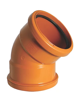 FloPlast Push-Fit 45° Double Socket Bend 110mm Double Socket 45