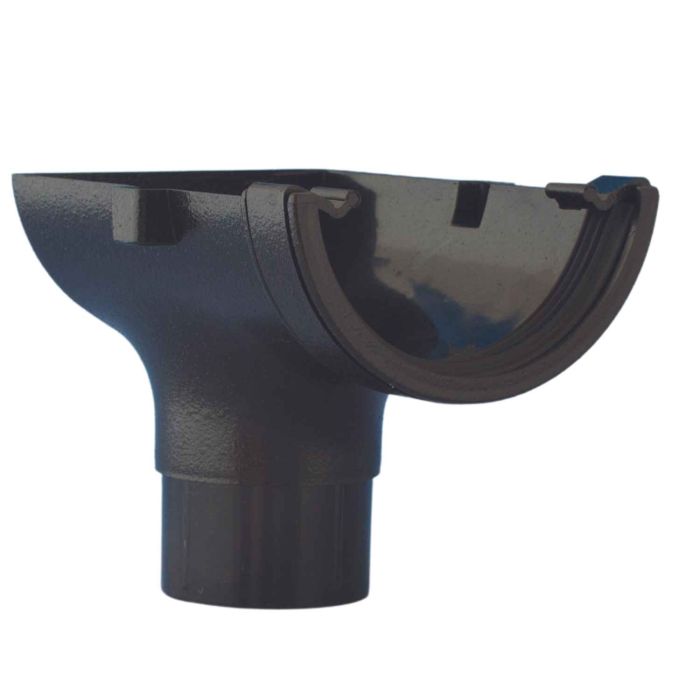 Cast Iron Effect Half Round Stop End Outlet 