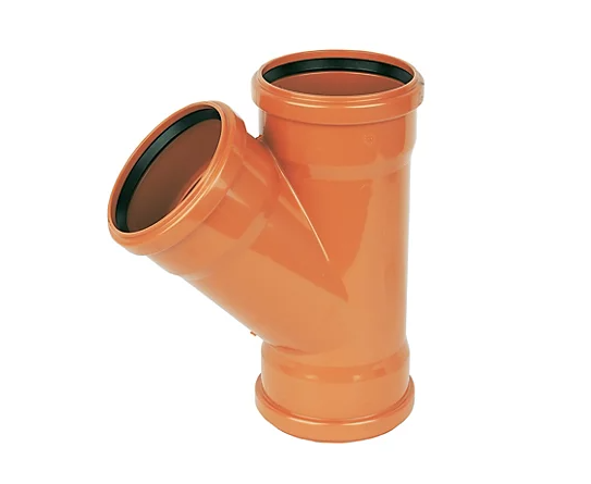 FloPlast Push-Fit 45&deg; Triple Socket Equal Junction 110mm Triple Socket Y