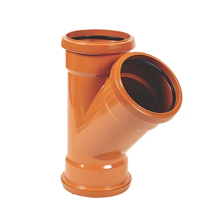 FloPlast Push-Fit 45&deg; Triple Socket Equal Junction 110mm Triple Socket Y