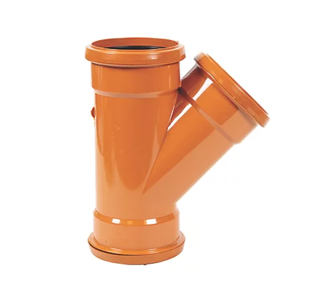 FloPlast Push-Fit 45° Triple Socket Equal Junction 110mm Triple Socket Y
