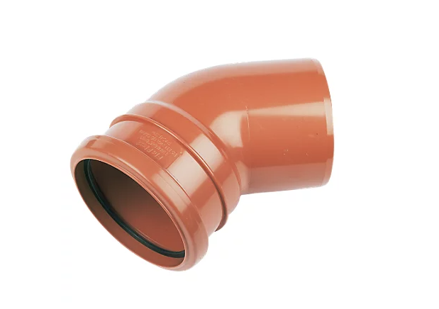 FloPlast Push-Fit 45&deg; Single Socket Bend 110mm SS 45 bend