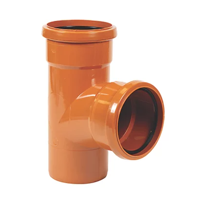 FloPlast Push-Fit 87.5° Double Socket Equal Junction 110mm Double socket 90 branch
