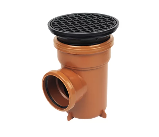 FloPlast Push-Fit Single Socket Round Grid Bottle Gully 110mm