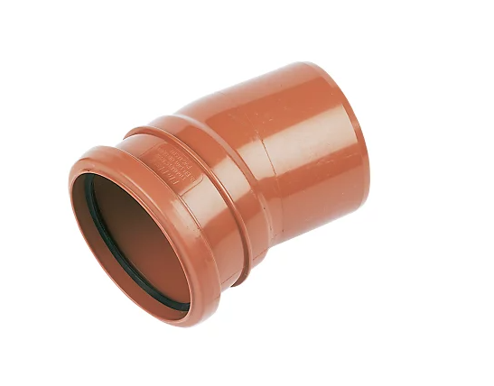 FloPlast Push-Fit 15&deg; Single Socket Bend 110mm SS 15 bend