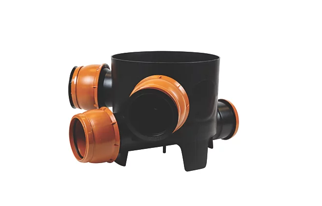 FloPlast Push-Fit 3-Inlet Adjustable Mini Access Chamber Base 300mm 300 Adjustable chamber