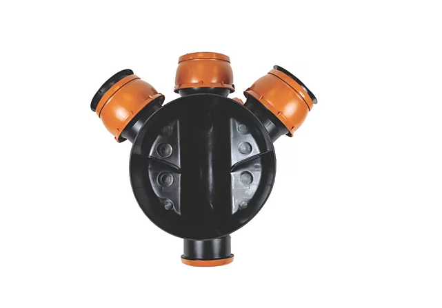 FloPlast Push-Fit 3-Inlet Adjustable Mini Access Chamber Base 300mm 300 Adjustable chamber