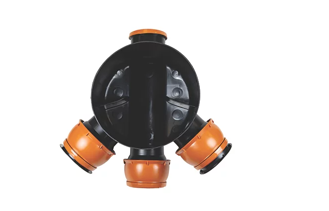 FloPlast Push-Fit 3-Inlet Adjustable Mini Access Chamber Base 300mm 300 Adjustable chamber