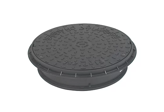 FloPlast Push-Fit Round Restricted Access Chamber Lid 300mm 300mm round frame