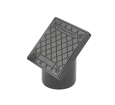 FloPlast Push-Fit Plain-End 45&deg; Square Rodding Point (Spigot) 110mm Spigot rodding point