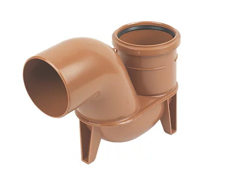 Push-Fit Single Socket Low Back P Trap Underground Terracotta uPVC 110mm
