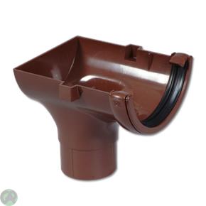 Half-Round Gutter Run Outlet Stop End (Brown)