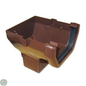 Square Gutter Run Outlet Stop End (Brown)