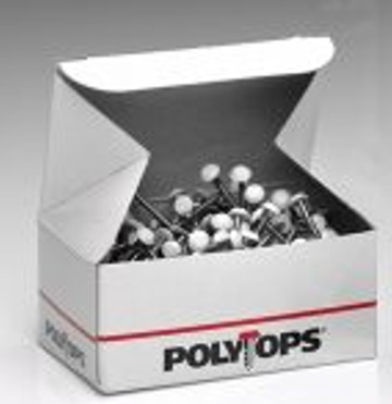 30mm white POLY PINS